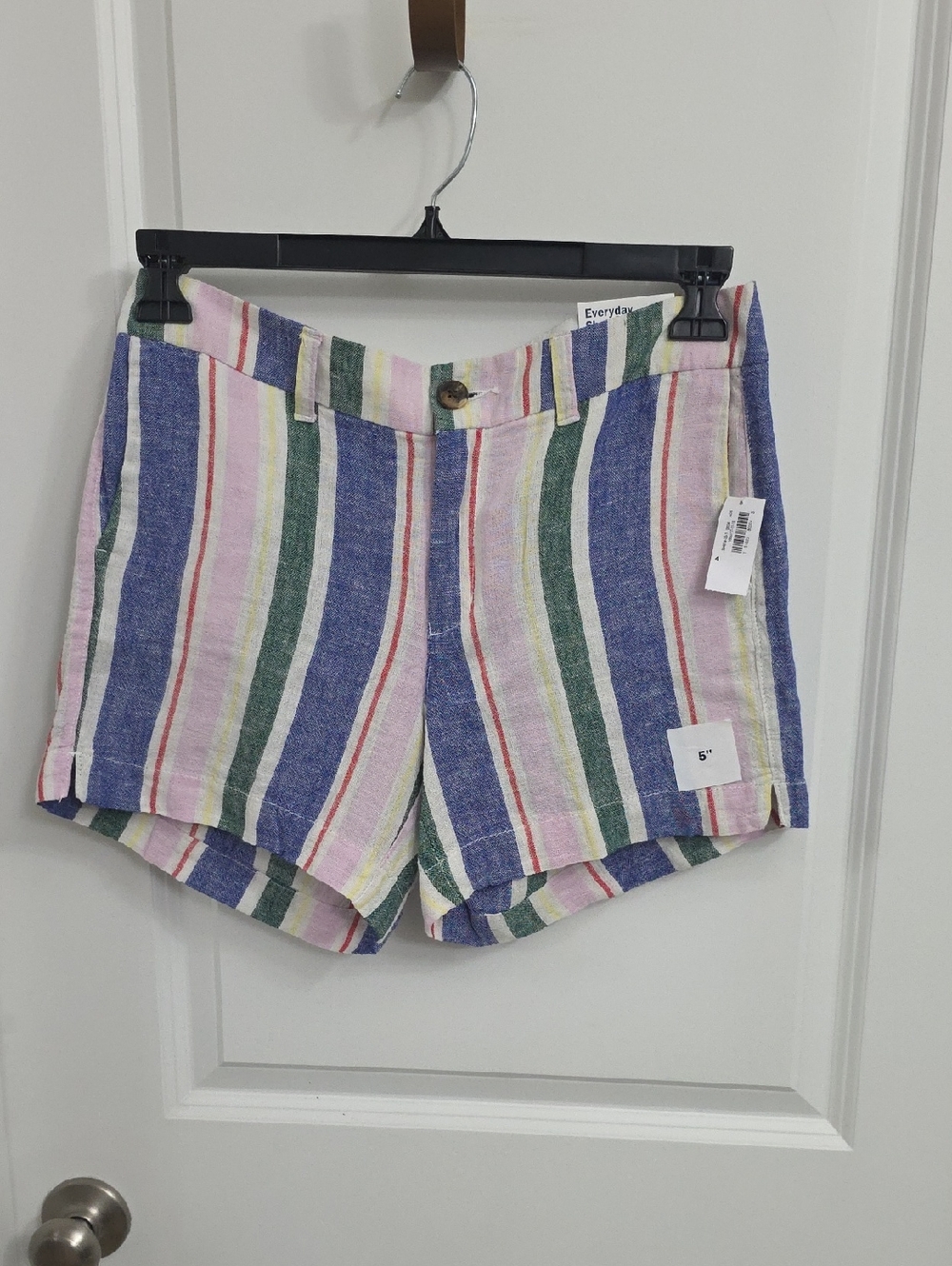 Old Navy Multicolor Vertical Stripe Linen-Blend Women’s Shorts